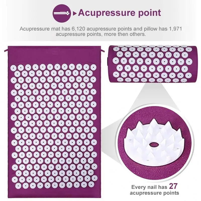 Acupressure Mat and Pillow Set